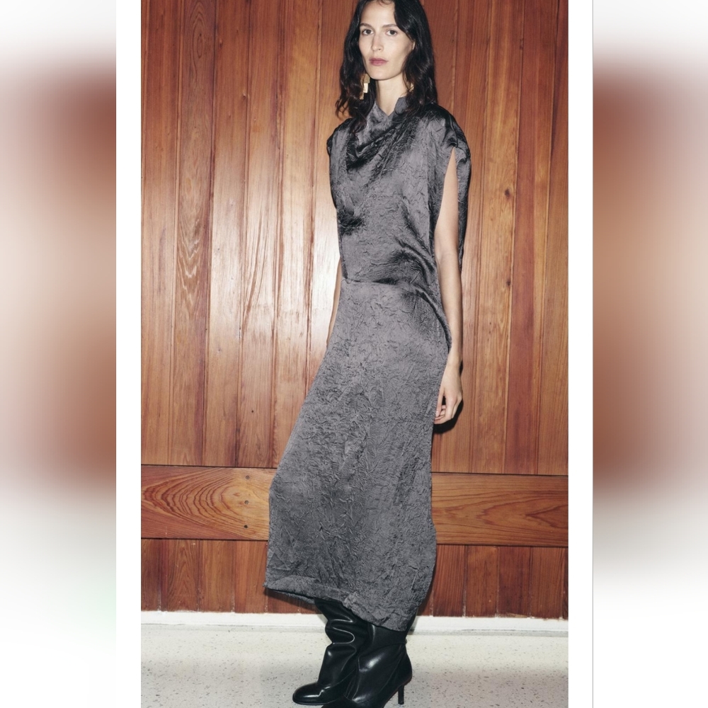 🆕️ Zara Wrinkled Draped Dress